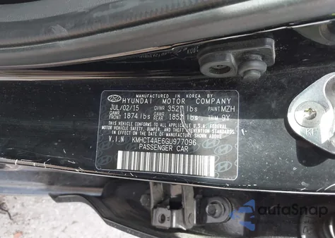 2016 Hyundai Accent Se z USA, uszkodzony, nr VIN KMHCT4AE6GU977096